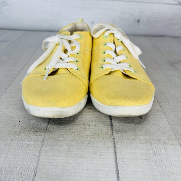 Vionic Beach STINSON Yellow Canvas Padded Insole Washable Lace Up Sneakers Sz 7 - Picture 7 of 16